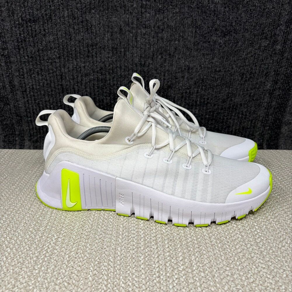 Nike Free Metcon 6 White Volt Athletic Training Shoes Men’s 13 FJ7127-104